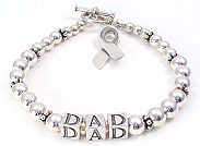 Personalized cancer awareness bracelet sterling silver