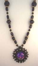 Black & Pink Cabochon Necklace
