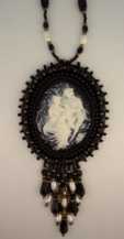 Black Large Cameo Necklace