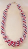 Patriotic Dutch Spiral Handmade Beaded Necklace