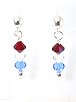 Patriotic Swarovski Crystal & Sterling Silver Earings