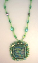 Peridot Cabochon Necklace Peridot Aurora Borealis beads